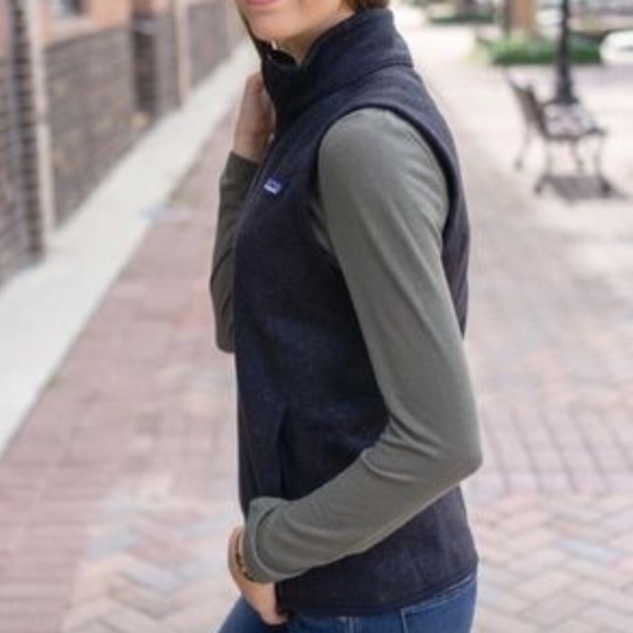 PATAGONIA Better Sweater vest women’s zip up sleeveless mock neck black L - Picture 4 of 9